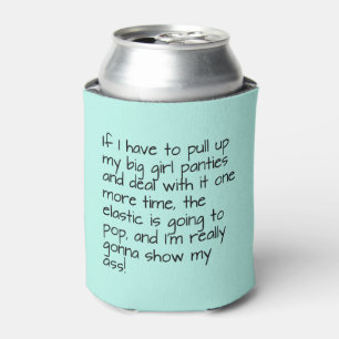 Turquoise Big Girl Panties Saying Name Personalise Can Cooler