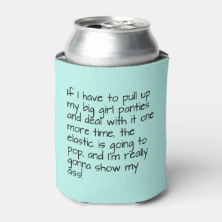 Turquoise Big Girl Panties Saying Name Personalise Can Cooler