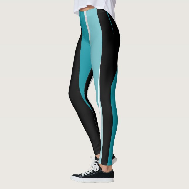 Turquoise black and white leggings (Left)