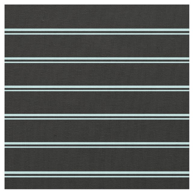 Turquoise & Black Coloured Striped/Lined Pattern Fabric (Close Up)