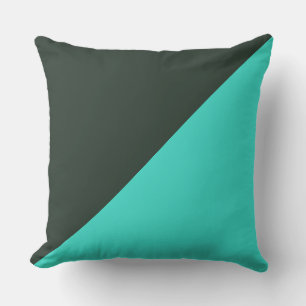 Turquoise & Black green Solid Colour Background Cushion