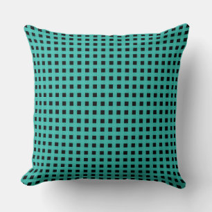 Turquoise Black Weave Pattern Cushion