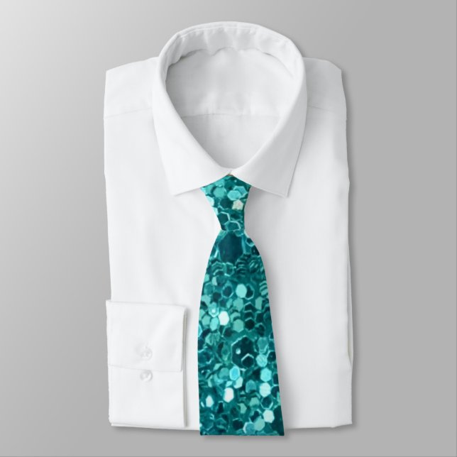 Turquoise bling tie (Tied)
