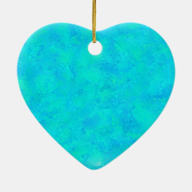 Turquoise Blue Abstract Pattern Ceramic Tree Decoration (Back)