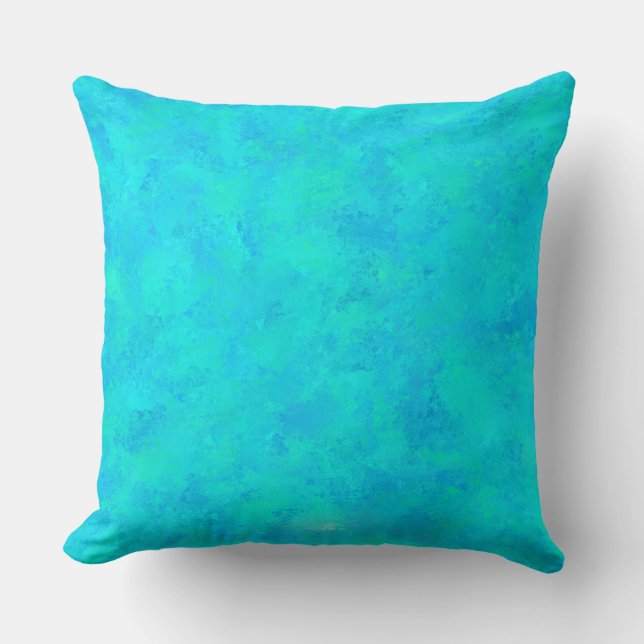 Turquoise Blue Abstract Pattern Cushion (Front)
