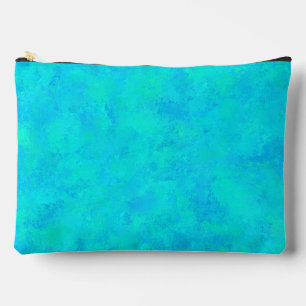 Turquoise Blue Abstract Pattern Large Accessory Pouch