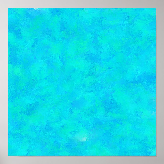 Turquoise Blue Abstract Pattern Poster (Front)