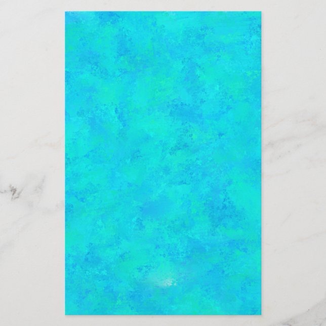 Turquoise Blue Abstract Pattern Stationery (Front)