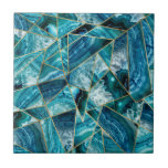 Turquoise Blue Agate Black Gold Geometric Triangle Tile<br><div class="desc">This modern and chic teal,  turquoise,  navy blue,  and white agate geode stone triangles outlined in faux printed gold is perfect for the trendy and stylish individual. Its contemporary and classy design is great for many gifts and occasions. Enjoy this abstract and fashionable print for your next purchase!</div>