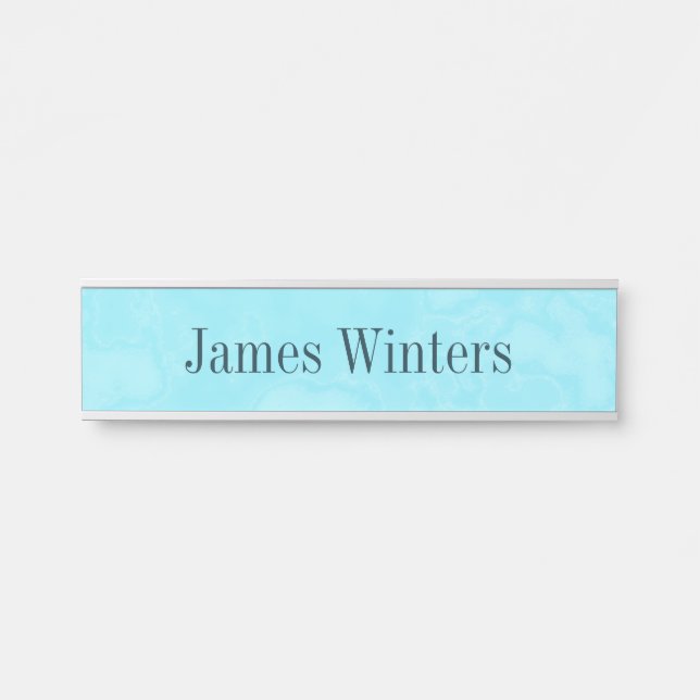 Turquoise Blue Agate Hanging Wall Nameplate (Front)