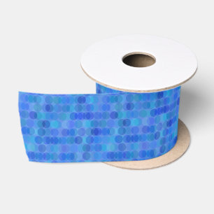 Turquoise, blue and purple dots satin ribbon