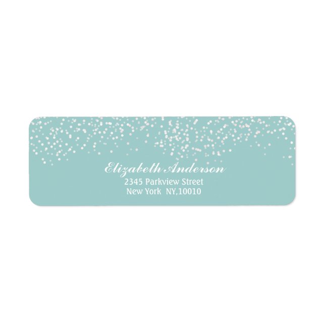 Turquoise Blue and White Wedding Confetti Pattern (Front)
