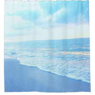 Turquoise Blue Beach Shower Curtain