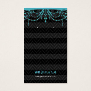 Turquoise Blue Black Art Deco Custom Earring Cards