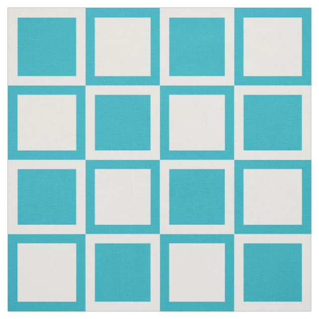 Turquoise Blue Bold Mod Squares ~ large scale Fabric (Swatch)