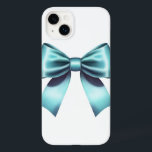 Turquoise Blue Bow Elegant Girly Ribbon Case-Mate iPhone 14 Plus Case<br><div class="desc">custom phone case</div>