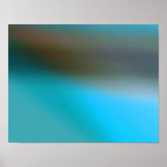Turquoise Blue Brown and Grey #2 Modern Abstract Poster (Front)