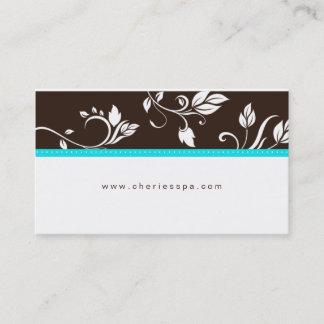 Turquoise Blue Brown Floral Trendy business card