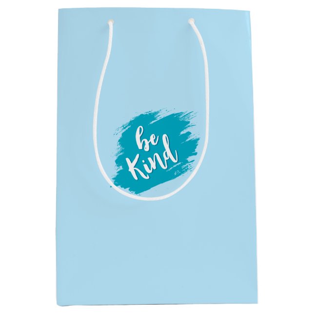 Turquoise Blue Brush Stroke Inspirational Gift Bag (Front)