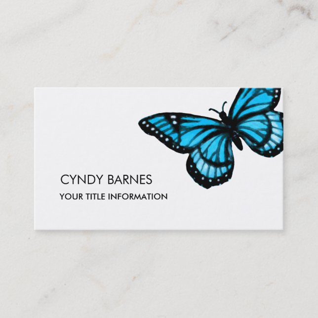 Turquoise Blue Butterfly  Business Card (Front)