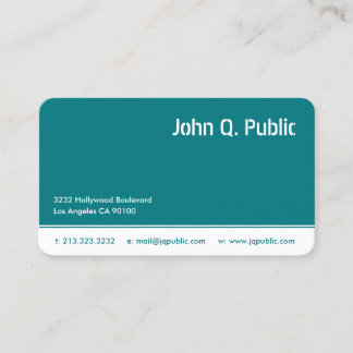 Turquoise Blue Colour Business Card