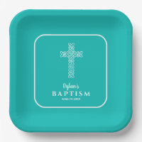 Turquoise Blue Cross Communion Baptism Christening
