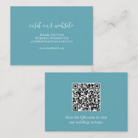 Turquoise Blue Customised Wedding Insert Cards