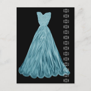 Turquoise Blue Dress with Lace Accent Postcard