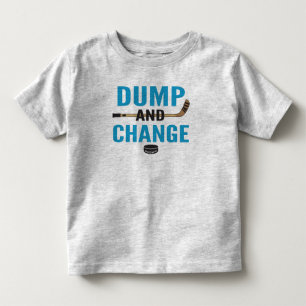 Turquoise Blue Dump and Change Hockey Toddler T-Shirt