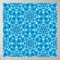 Turquoise blue floral geometric seamless pattern i