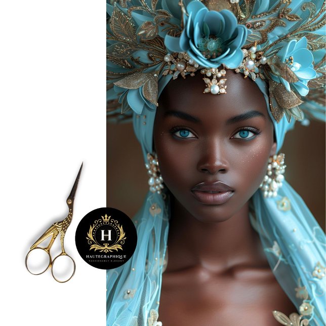 Turquoise Blue Floral Headdress Decoupage Tissue Paper (Creator Uploaded)