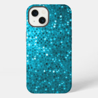 Turquoise Blue Glitter & Sparkles Print