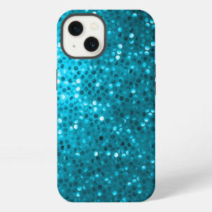 Turquoise Blue Glitter & Sparkles Print iPhone 13 Case