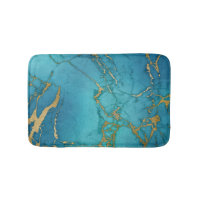 Turquoise Blue Gold Marble Stone Rock Metallic