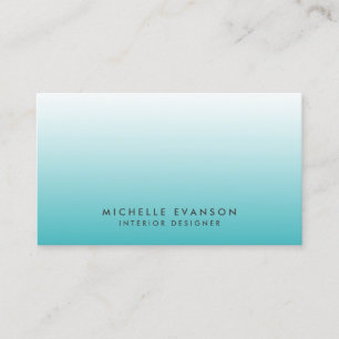 Turquoise Blue Gradient Creative Simple Business Card