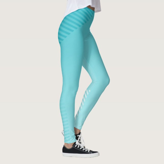 Turquoise blue gradient ombre Leggings (Right)