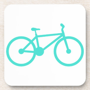 Turquoise; Blue Green Bicycle Coaster