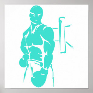Turquoise; Blue Green Boxing Poster