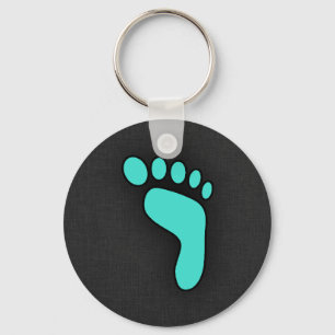Turquoise, Blue-Green Footprint Key Ring