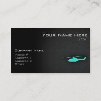 Turquoise; Blue Green Helicopter Business Card