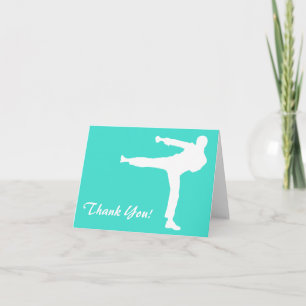 Turquoise; Blue Green Martial Arts Thank You Card