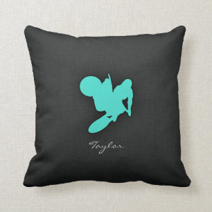 Turquoise; Blue Green Motocross Cushion