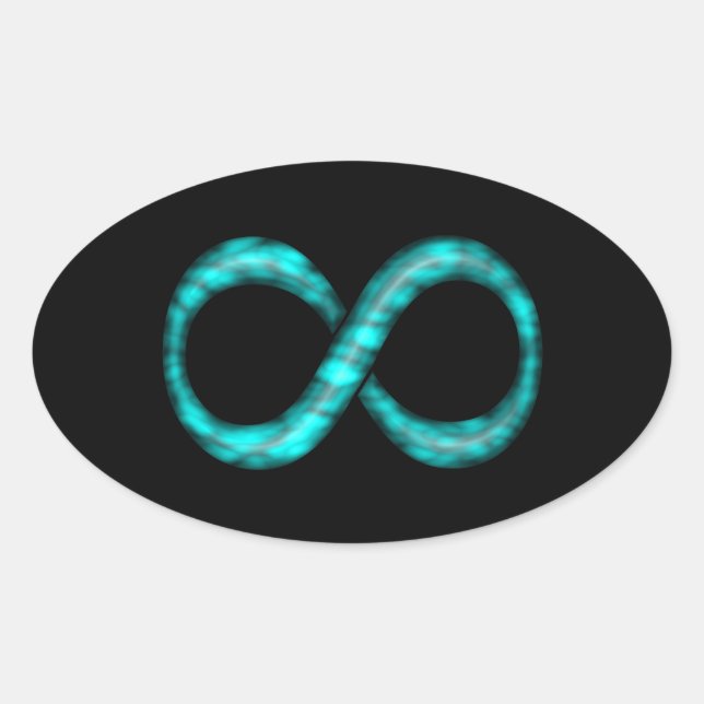 Turquoise Blue Infinity Symbol Sticker (Front)