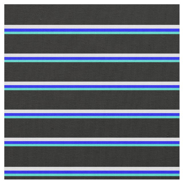 Turquoise, Blue, Lavender, and Black Coloured Fabric (Close Up)