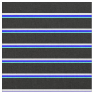 Turquoise, Blue, Lavender & Black Pattern Fabric