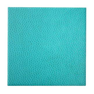 Turquoise Blue Leather Texture Pattern Tile