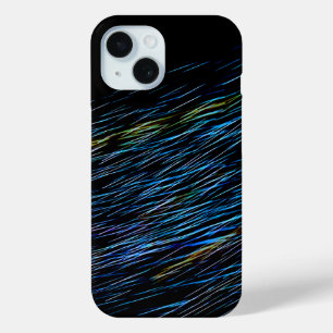 Turquoise Blue Light Painting 1 iPhone 15 Case