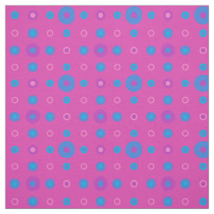 Turquoise, Blue, Magenta, Purple Polka Dot Pattern Fabric