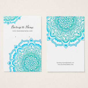 Turquoise Blue Mandala Background Earring Cards