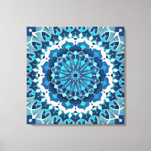 Turquoise Blue Mandala Canvas Print